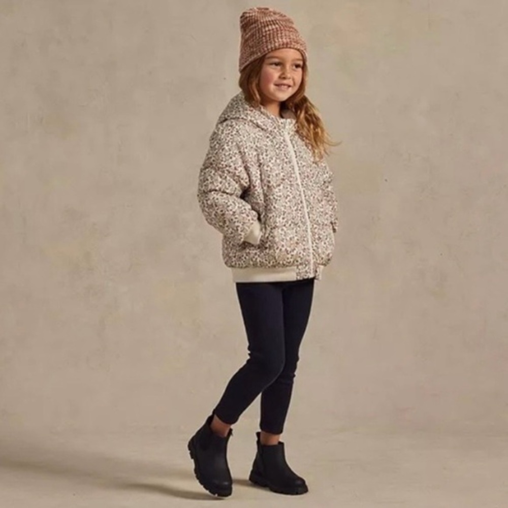 RYLEE + CRU GIRLS HARVEST FLORAL PUFFER JACKET